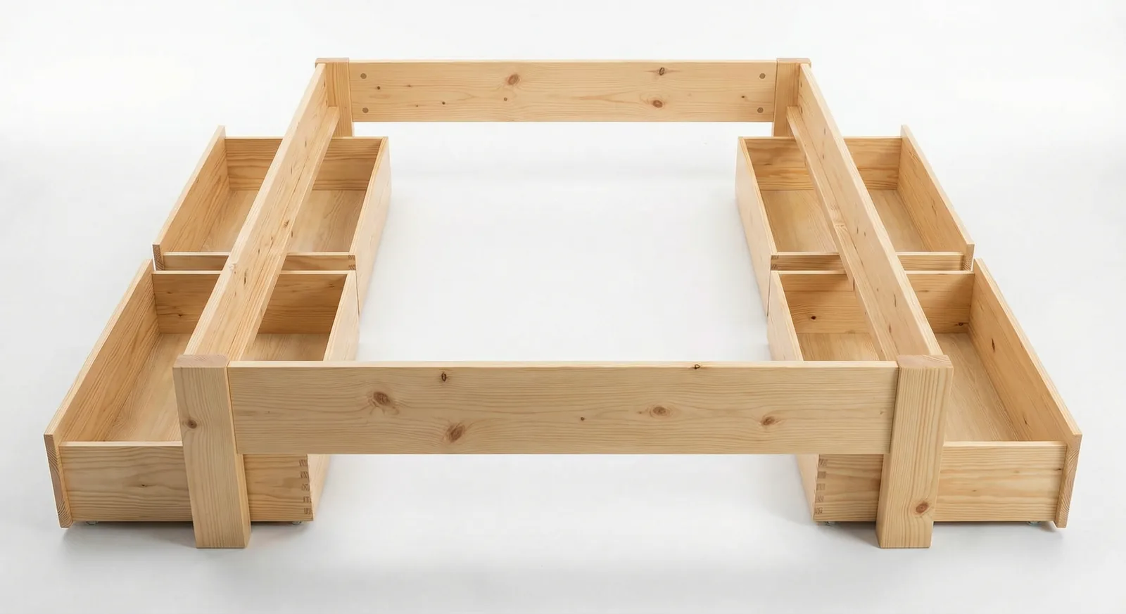 Cama con Cajones en Pino