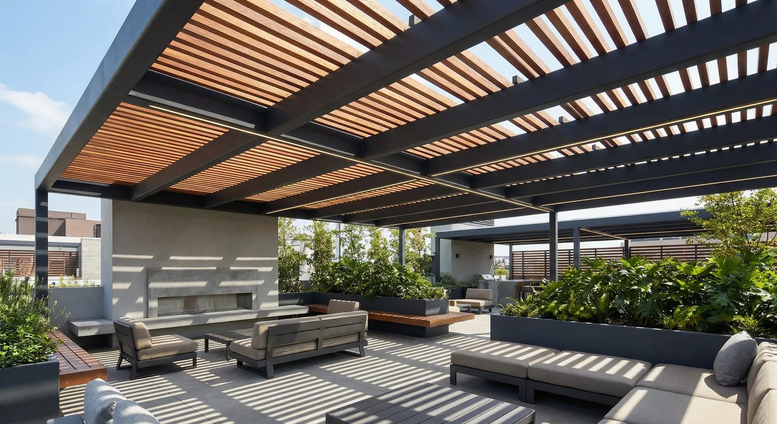 Pérgola Listones Madera