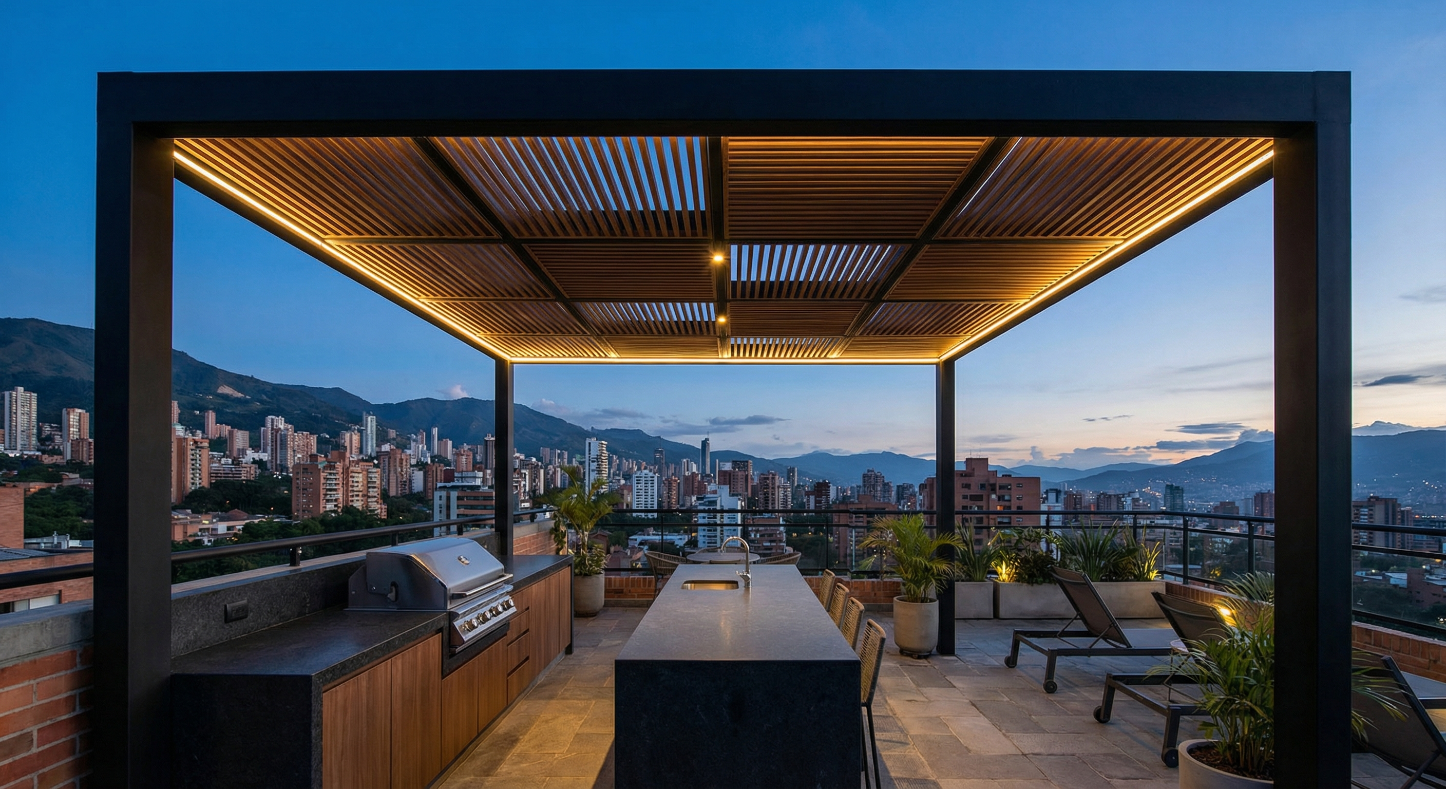 Pérgola Moderna con LED